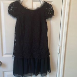 BCBG black short lace cap sleeve, size 6